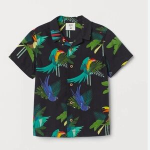 H&M x Dieter Braun Collab | Boys  Tropical Parrot Button-Down Shirt | Size 6